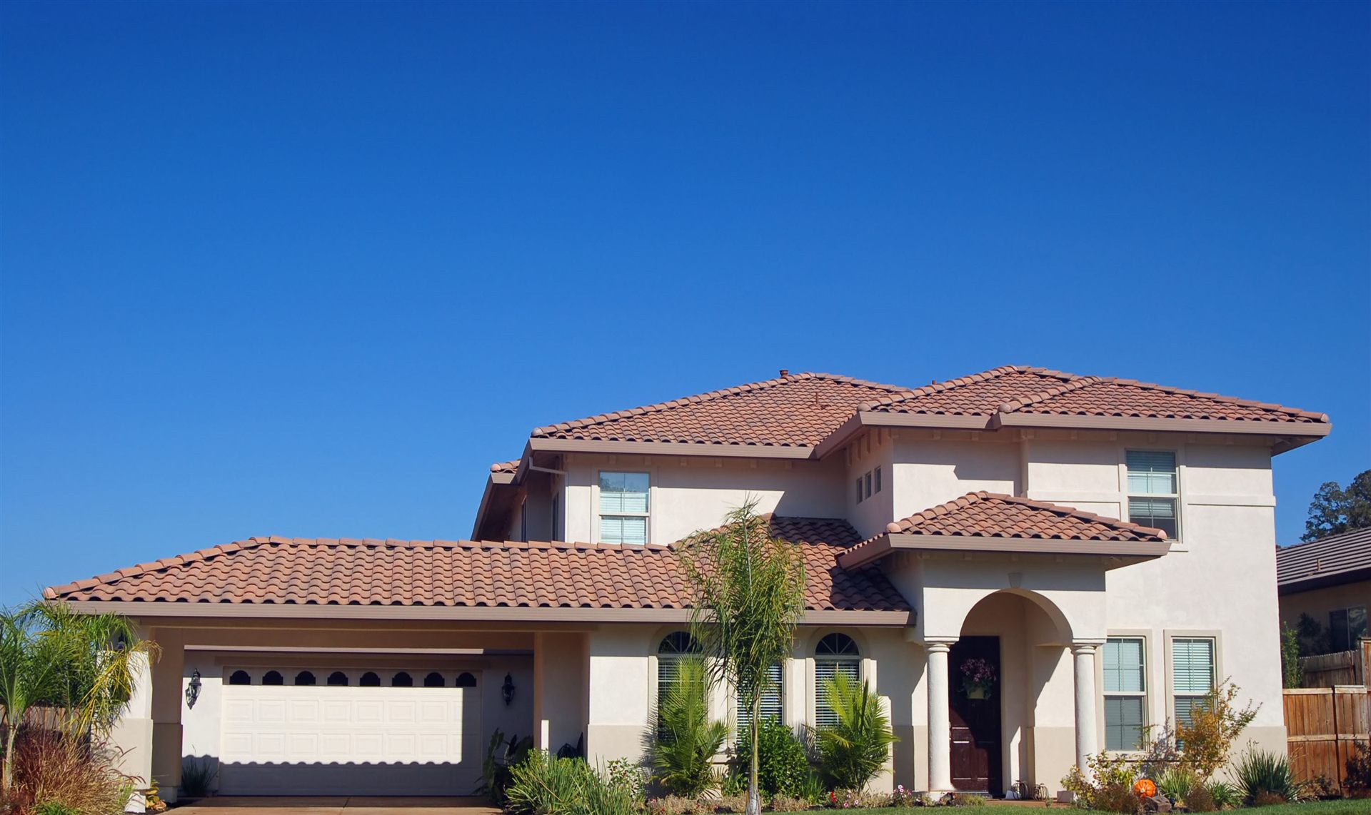 Completed tile roof installation in Corona, CA